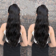 [ hàng loại 1 60cm ] tóc giả nữ ngoặm xù mì tóc giả kẹp tóc giả xù mì tóc giả hàn quốc