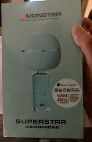 全新 100% Monster M98 Mini Karaoke Microphone K歌神器 藍色