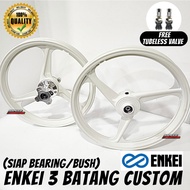 🔥 ENKEI 3 BATANG CUSTOM SPORT RIM ( FULL COP ) SIAP BEARING BUSH Y15 Y15ZR Y16 Y16ZR Y125ZR Y125Z OPEN HUB 3BATANG