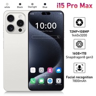 2025 i15 Pro Max 5G Cellphone 16GB+512GB 7.5 inch HD Screen 6800mAh 2025 New Dual Camera Smart Phone