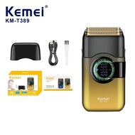 Kemei KM-T389 Men Hair Foil Shaver Waterproof Wet and Dry Electric Shaver Cordless LED Display USB-C