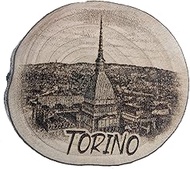 Lavaredo Decorative Magnet on Logs with Three Tips 6.5 x 7.5 cm Dolomiti Three Peaks (Cypress)