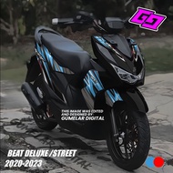 MERAH Motorcycle Body Stickers BEAT deluxe Street 2020-2023 Black Red biru 47