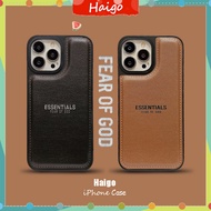 Hard Plastic Phone Case Leather ESSENTIALS FG For iPhone 16 16PRO 16PROMAX15 15PRO 15PROMAX 14 13 12