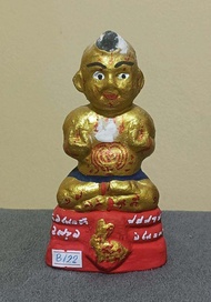 B/22 กุมารทอง ตัก 3.0 นิ้ว หลวงปู่แย้ม วัดสามง่าม จังหวัด นครปฐม เนื้อดินผสมผงเถ้ากระดูก ลงยันต์ อัก