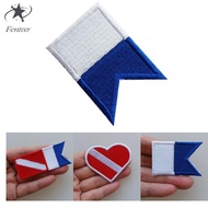 [Fenteer] Scuba Diving Diver Down Flag Embroidered Patch Letter A Alpha Iron-on Badge