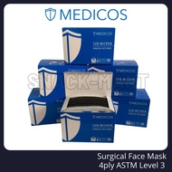 Medicos 4ply ASTM Level 3 Ear-loop Surgical Face Mask 50'S