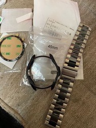 Samsung Galaxy watch 3 45mm不鏽鋼錶帶/保護套/潛水圈/玻璃貼