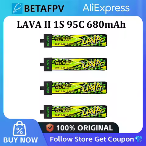 BETAFPV LAVA II 680mAh 1S 95C Battery 3.8V LiHV Battery BT2.0 for Air75, Meteor75 Pro O4 New 2025