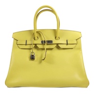 HERMES Epsom皮革Birkin 35銀扣手挽袋Lime