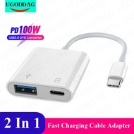 Type C OTG Converter Fast Charging Cable Adapter USB C To USB 3.0 Charge Splitter For Google TV Chromecast HD Game Notebook