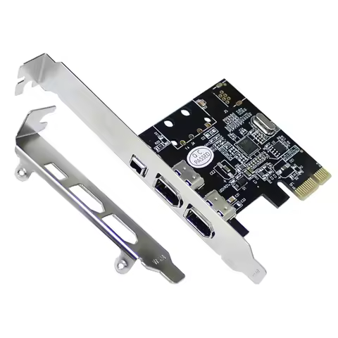 PCI-E 1X to 16X 1394 DV Video Capture Card with 6 Pin to 4 Pin Firewire Adapter Desktop Computer 3 P