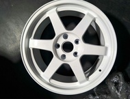 RAYS TE37 VOLK RACING RIMS 6 SPOKE WHEELS 17x8.5JJ ET30 &amp; 17x9.5JJ ET35 (WHITE)