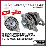 NISSAN VANETTE C22 C20 SUNNY B11 130Y FORD MAXI E1400 E1800 PETROL ALTERNATOR HIGH QUALITY 1 YEAR WA