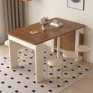 👑折疊餐桌Folding dining table  實木  折疊  客廳 家用 胡桃色  小戶型 長方形  可伸縮#餐桌哦#家用#實木#折疊