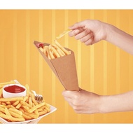 50pcs Fries Holder Paper Kraft Cup Holder for French Fries Snacks Nuggets Pops Sauce Kraft Cone