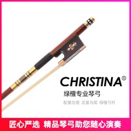 Christina Violin Bow Green Ebony Stick Horse Tail Violin Accessories G29 ทรงหัวเข็มขัดหางม้าสีเขียวส