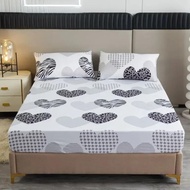 Set Seprei Cetak Cinta Tempat Tidur Nyaman Kamar Tidur Ruang Tamu Hotel dengan Penutup Kasur Saku Da