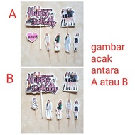 topper toper hiasan kue cake ulang tahun happy birthday karakter blackpink black pink no 2