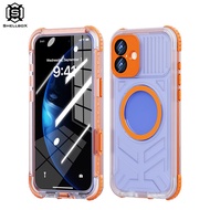 Shellbox สำหรับ iPhone 16 Plus เคสใสพร้อมเคสโทรศัพท์กันน้ำ MagSafe