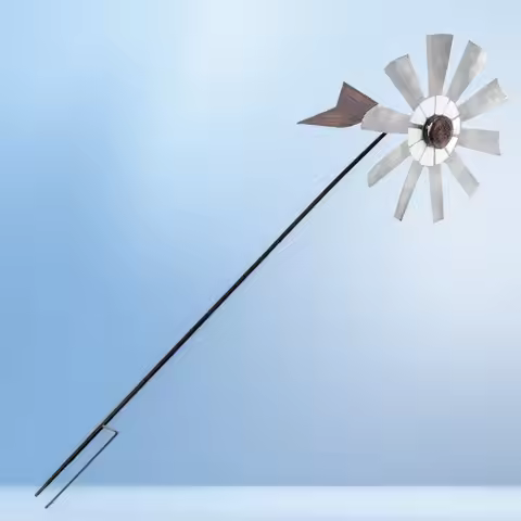 Dynamic Rotating Windmill Decor Iron Metal Construction for Garden Lawn Yard Outdoor Wind Spinner De