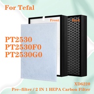 2ใน1ตัวกรอง HEPA + คาร์บอนที่ใช้งานสำหรับ TEFAL Essential อากาศบริสุทธิ์ PT2530F0 PT2530G0 PT2530เคร