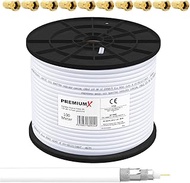 Premium X 100 m Basic Coaxial Cable 135 dB 4-Way SAT Antenna Cable DVB-S / S2 DVB-C DVB-T BK Systems