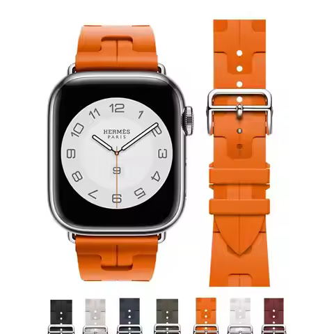 Silicone Strap for Apple Watch Band 49mm 45mm 44mm 42mm 41mm 40mm for Hermes Bracelet iWatch Series 