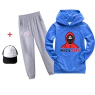 Squid Game Boys Hoodie Jogger Set Girls Hooded Sweater Long Pants Fashion Versatile and Simple Pk1336A Casual Autumn Cotton