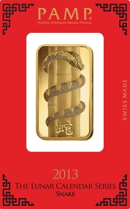 1oz PAMP Suisse Gold Bar 2013 Snake