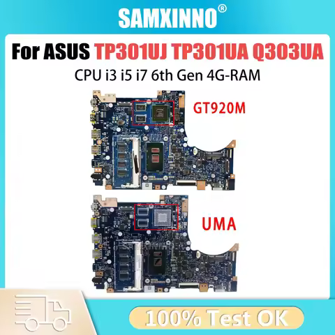 TP301U Mainboard For ASUS Vivobook Flip TP301UJ TP301UA Q303UA Laptop Motherboard i3 i5 i7 6th Gen 4
