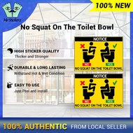 No Squat On The Toilet Bowl Sticker High Sticker Quality Durable and Long Lasting