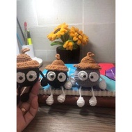 Mini handmade soot wool keychain, cute soot wool keychain (real photo)