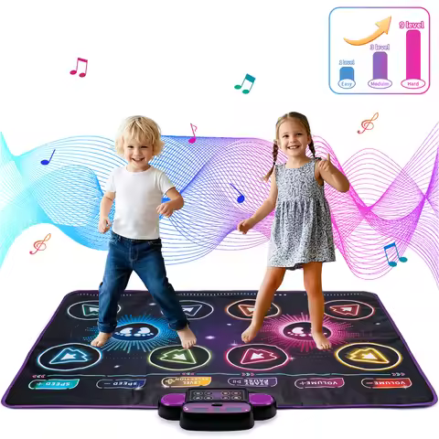 Kids Electronic Dance Mat Dancing Blanket Double Players Mode with 9 Levels Kid Floor Music Blanket 