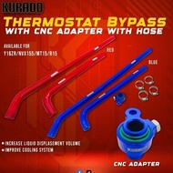 KURADO - Y16ZR THERMOSTAT BYPASS ADAPTER - BLUE - WITH HOSE NVX155 MT15 R15 Y16 BY PASS Y16Z MT NVX 