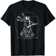 Men's cotton T-shirt Funny Guitar Player Da Vinci Vitruvian Man Musicians T-Shirt 4XL , 5XL , 6XL
