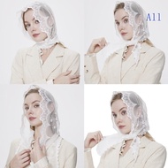 All Lace Flower Veil for Bride Women Catholic Church Mantilla Lace Veil Party Supply