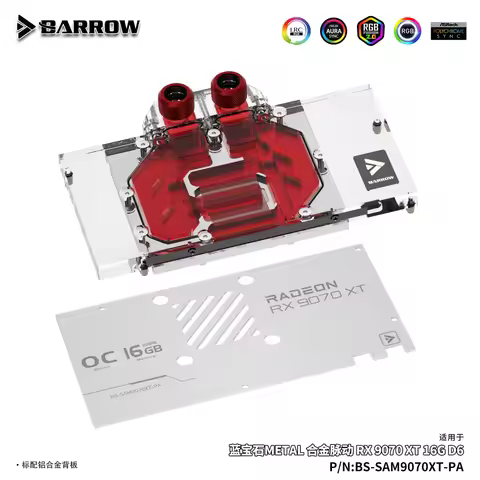 Barrow GPU Water Block For Sapphire METAL Alloy Pulse RX 9070XT 16G D6 Graphics Card Cooler With Bac