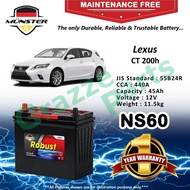 Münster Robust MF CMF NS60 | 55B24R (45AH) Car Battery Bateri Kereta for Lexus CT-200h CT200h CT 200