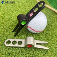NOBELJIAOO 1PC Golf Greens Fork Zinc Alloy Whistle Shape Repair Fork Turf Repair Tool Golf Equipment