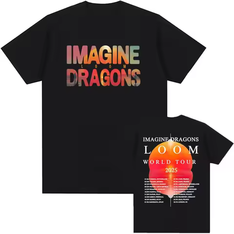 Imagine Dragons T-shirt Loom Tour 2025 Short Sleeve Cotton Men/Women Tshirts High Quality Soft Unise