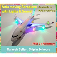 ⚡Ready Stock!⚡ Auto Moving A380 Air Bus Aeroplane Toy With LED Lights & Sounds MAS & Air Asia (FREE 