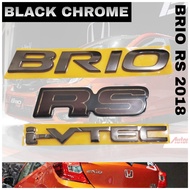 BRIO RS 2018 Black Chrome Emblem/ Brio RS Logo Emblem Brio Steering Wheel Logo/