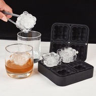 4连魔球方形硅胶冰块模具食品级威士忌酒吧魔方立体冰球制冰神器3.19