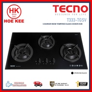 Tecno T333TGSV 3-Burner 90cm Tempered Glass Cooker Hob