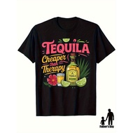 Funny Tequila-Themed T-Shirt for Men & Women - Than Relax Design with Tequila Bottle & Lime