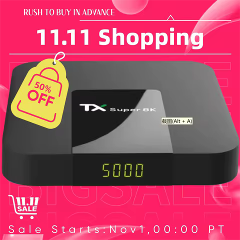 [Special 11.11] 2025 TX Super 8K TV box Android 11.0 Smart TV Box 2GB+16GB 1080P UHD H265 2.4G Wi-Fi