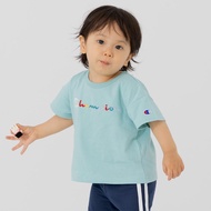 日本 Chil2 - Champion聯名短袖上衣-刺繡logo-藍綠
