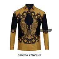 KEMEJA Original Batik Shirt With GARUDA KENCANA Motif, Men's Batik Shirt For Men, Slimfit, Full Layer, Long Sleeve