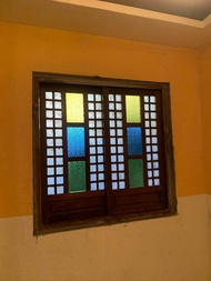 capiz window with glass 2x3ft varnished not included